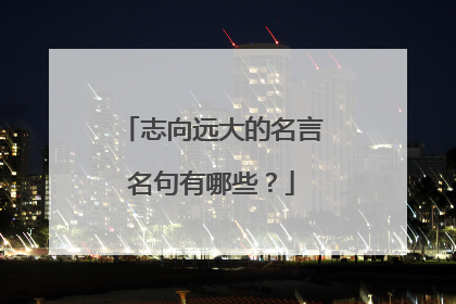 志向远大的名言名句有哪些?