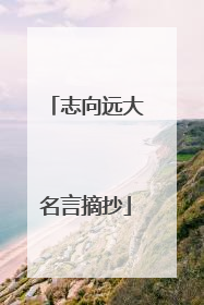 志向远大名言摘抄