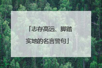 志存高远、脚踏实地的名言警句