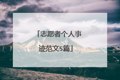 志愿者个人事迹范文5篇