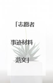 志愿者事迹材料范文