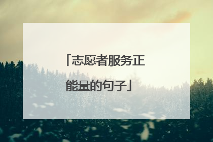 志愿者服务正能量的句子