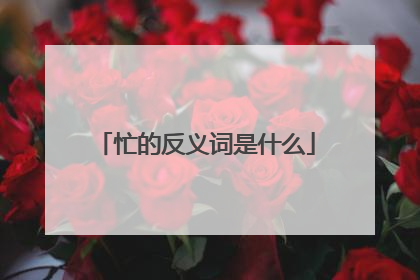 忙的反义词是什么