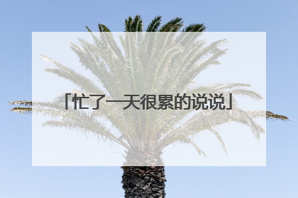 忙了一天很累的说说
