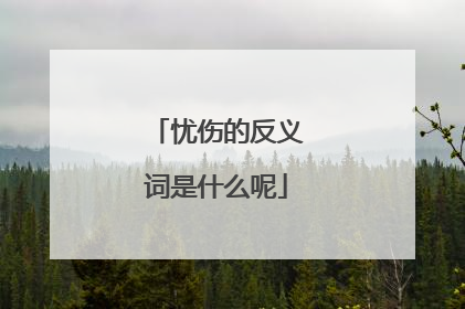 忧伤的反义词是什么呢