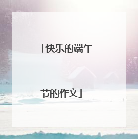 快乐的端午节的作文