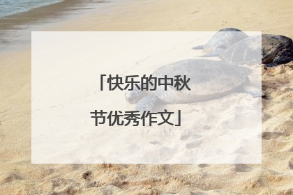 快乐的中秋节优秀作文