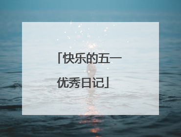 快乐的五一优秀日记