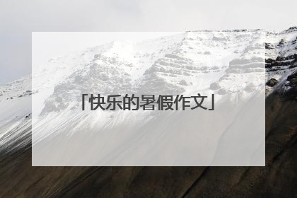 快乐的暑假作文