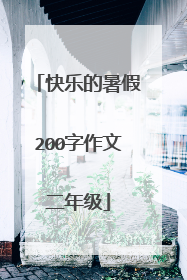 快乐的暑假200字作文二年级