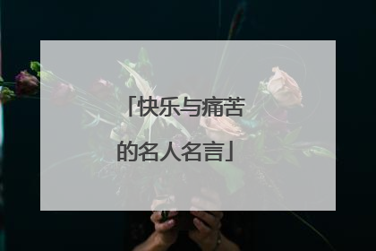 快乐与痛苦的名人名言