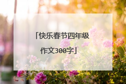 快乐春节四年级作文300字