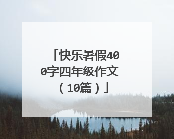 快乐暑假400字四年级作文（10篇）