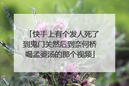 快手上有个发人死了到鬼门关然后到奈何桥喝孟婆汤的那个视频