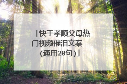 快手孝顺父母热门视频催泪文案 (通用20句)