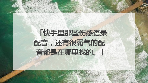 快手里那些伤感语录配音,还有很霸气的配音都是在哪里找的。
