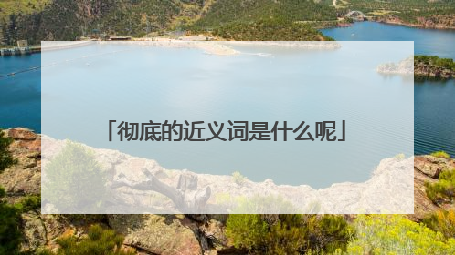 彻底的近义词是什么呢