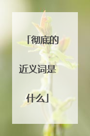 彻底的近义词是什么