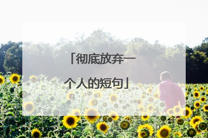 彻底放弃一个人的短句