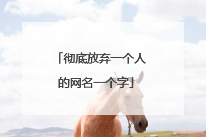 彻底放弃一个人的网名一个字