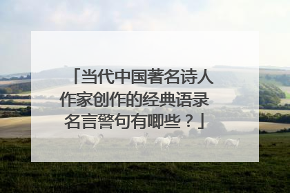 当代中国著名诗人作家创作的经典语录名言警句有唧些？