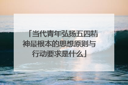 当代青年弘扬五四精神最根本的思想原则与行动要求是什么