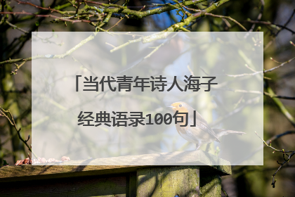 当代青年诗人海子经典语录100句