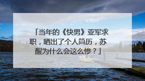 当年的《快男》亚军求职，晒出了个人简历，苏醒为什么会这么惨？