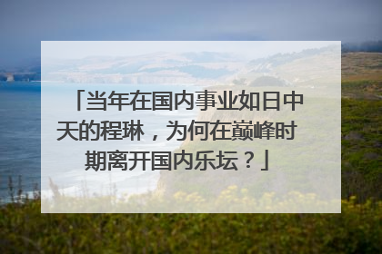 当年在国内事业如日中天的程琳，为何在巅峰时期离开国内乐坛？