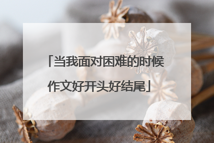 当我面对困难的时候作文好开头好结尾