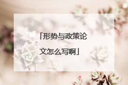 形势与政策论文怎么写啊