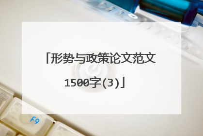 形势与政策论文范文1500字(3)