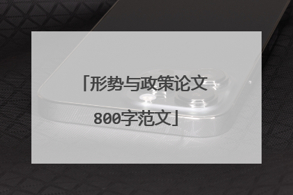 形势与政策论文800字范文