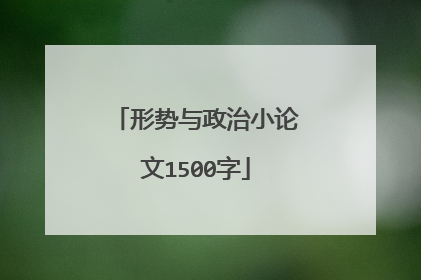 形势与政治小论文1500字