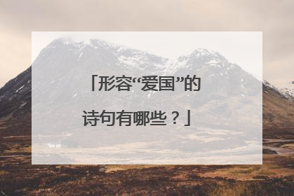 形容“爱国”的诗句有哪些？