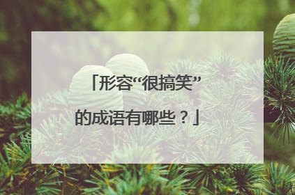 形容“很搞笑”的成语有哪些？