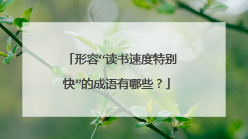 形容“读书速度特别快”的成语有哪些?