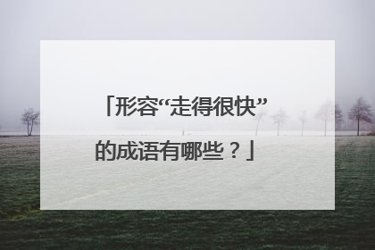 形容“走得很快”的成语有哪些？