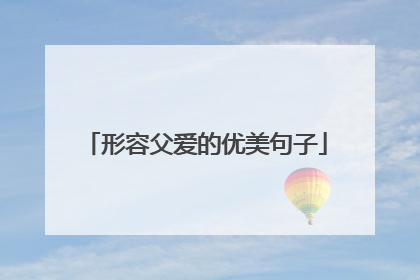 形容父爱的优美句子