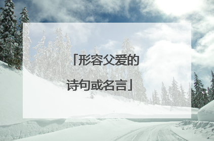 形容父爱的诗句或名言