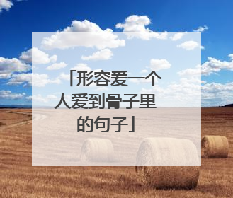 形容爱一个人爱到骨子里的句子