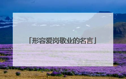 形容爱岗敬业的名言