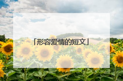 形容爱情的短文
