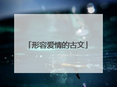 形容爱情的古文