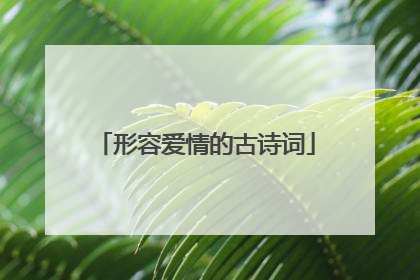 形容爱情的古诗词