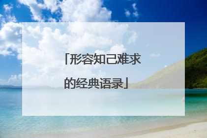 形容知己难求的经典语录