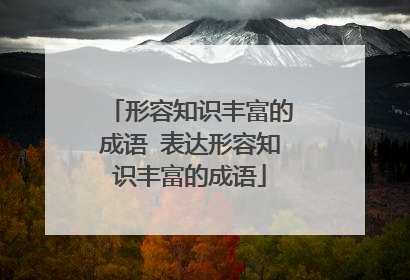 形容知识丰富的成语 表达形容知识丰富的成语