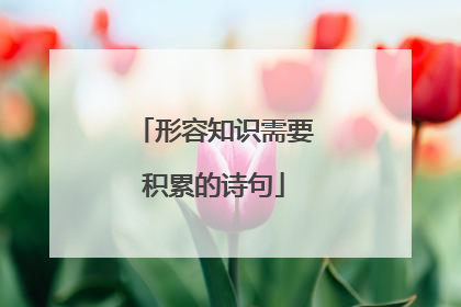 形容知识需要积累的诗句