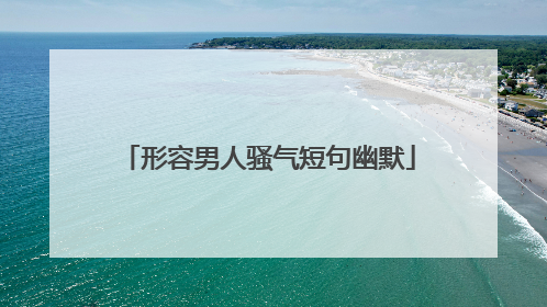 形容男人骚气短句幽默