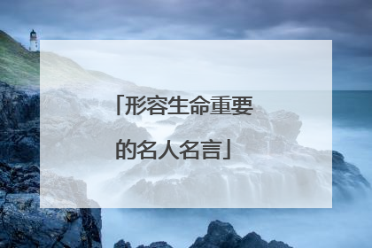 形容生命重要的名人名言